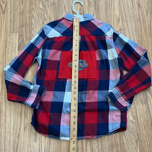 Hang Loose Huntington Newport Laguna Beach Flannel Shirt Upcycled Small - Picture 3 of 6